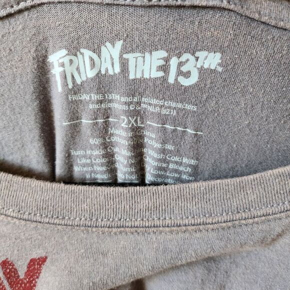 Friday the 13th Camp Crystal Lake Vintage Horror Long Sleeve Mens T-Shirt 2XL - Picture 2 of 6